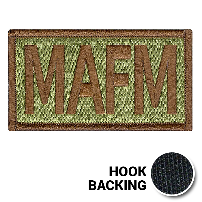 Embroidered Duty Identifier Tab - MAFM - OCP, Bagby + Spice Brown Border (w/ Hook Back)