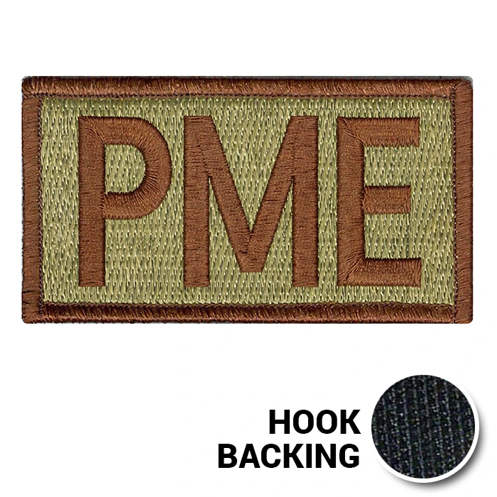 Embroidered Duty Identifier Tab - PME - OCP, Bagby + Spice Brown Border (w/ Hook Back)