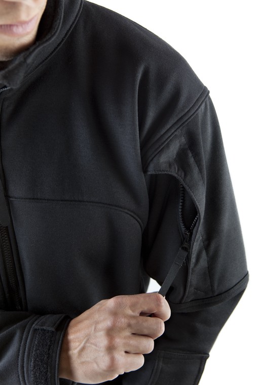 Zippered shoulder pocket on Massif Elements FR Jacket