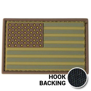 Multicam OCP PVC American flag patch with hook backing