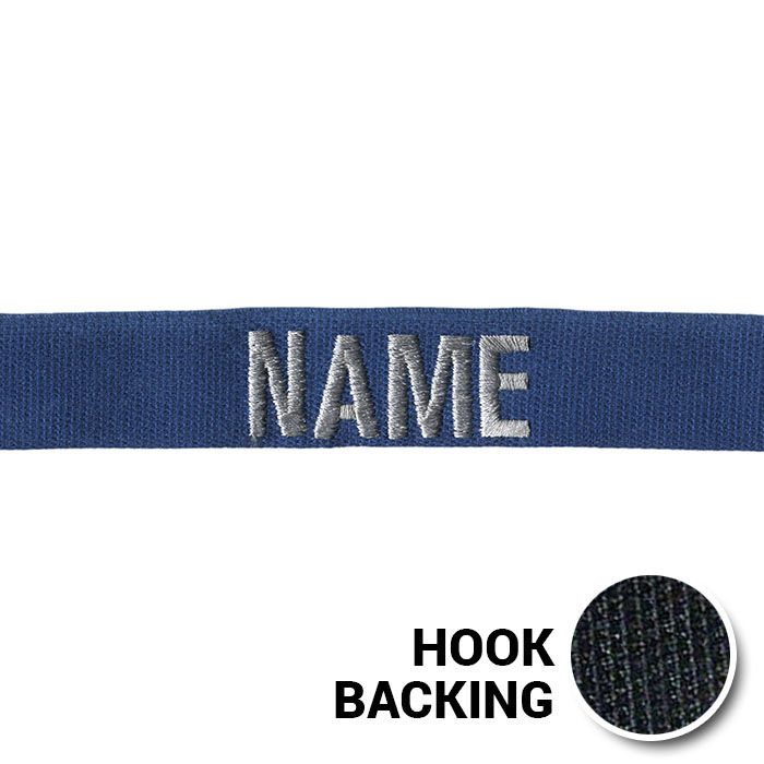Royal Blue Name Tapes with Hook Backing from Kel-Lac