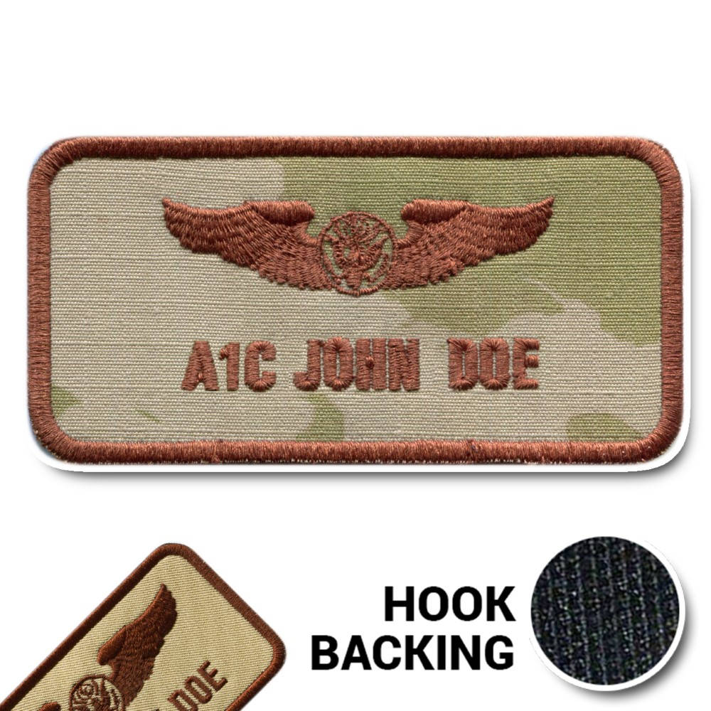 Enlisted aircrew ABS-G / flight suit name badge from Kel-Lac in 3-Color OCP