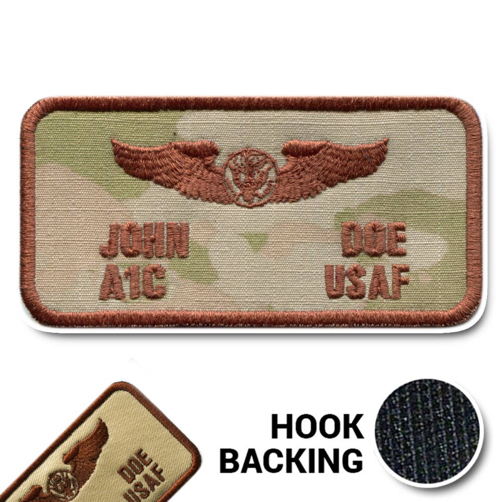 2-line aircrew flight suit name badge from Kel-Lac in 3-Color OCP