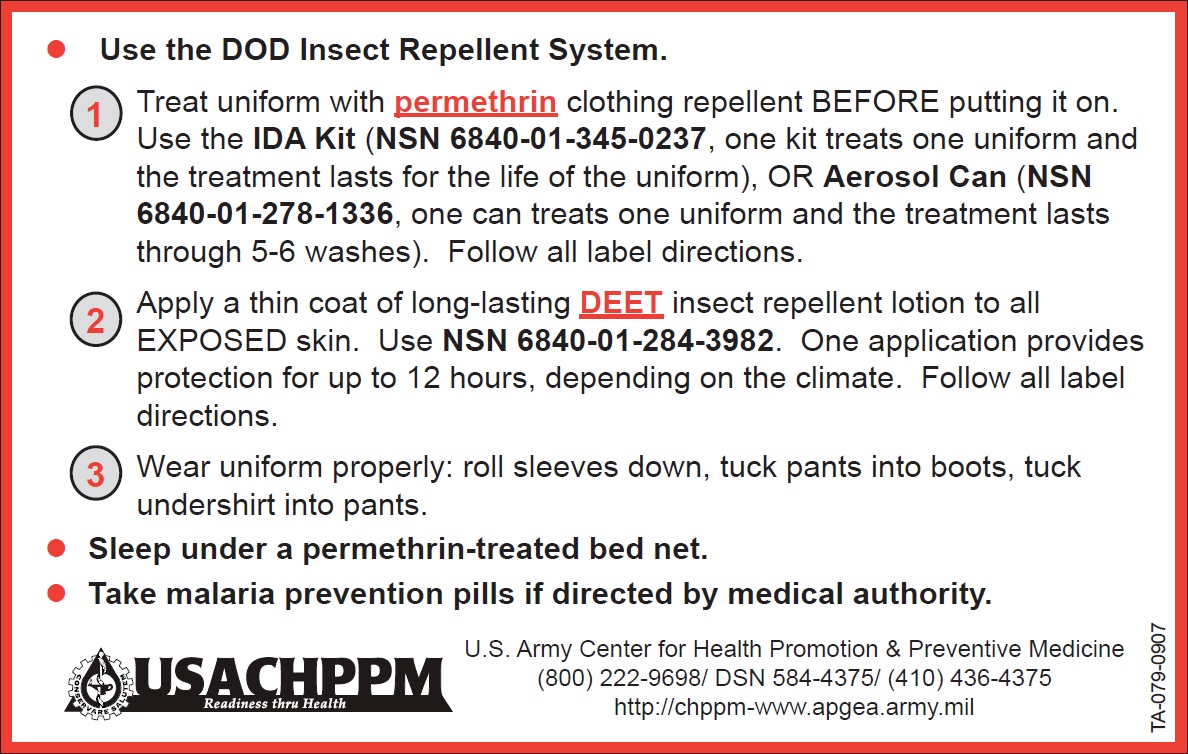 DOD Insect Repellent System Instructions