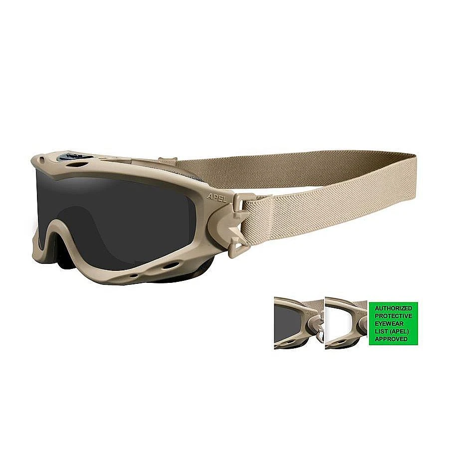 Wiley X Spear APEL Goggle - Grey/Clear Lens & Tan Frame