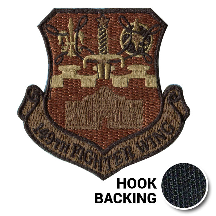 149th Fighter Wing, Embroidered - OCP (w/ Hook Back)