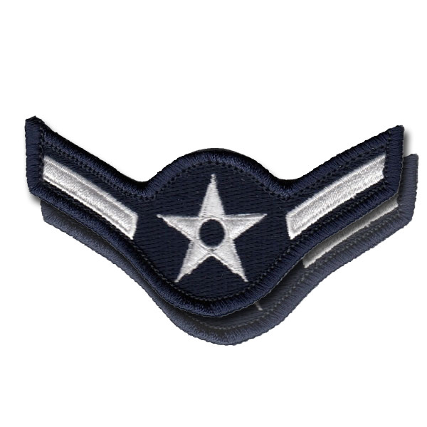 Enlisted Rank Blues Chevron Pairs - Amn
