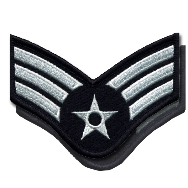 Enlisted Rank Blues Chevron Pairs - SrA