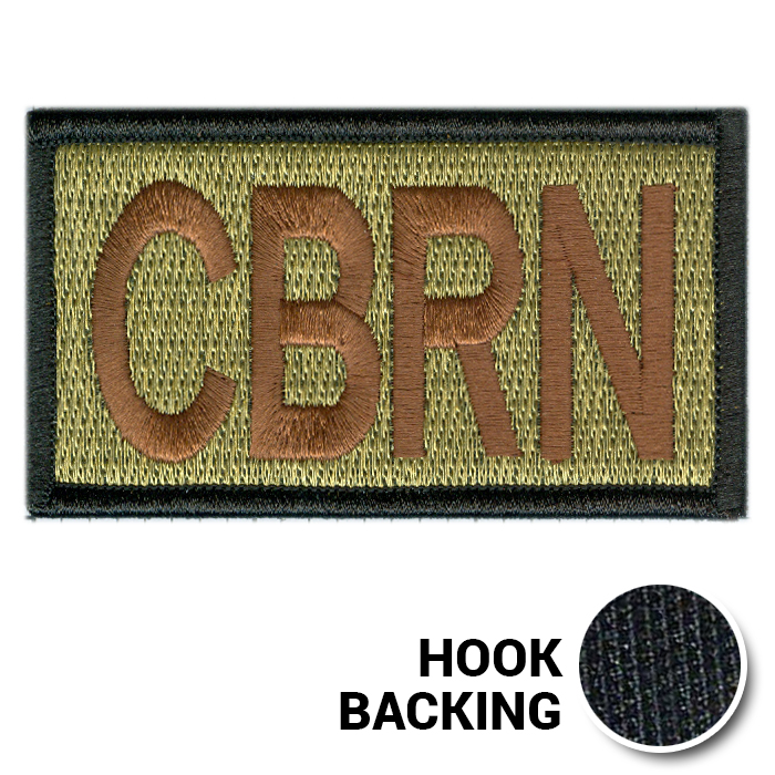 [Legacy] Embroidered Duty Identifier Tab - CBRN - OCP, Bagby + Black Border (w/ Hook Back)