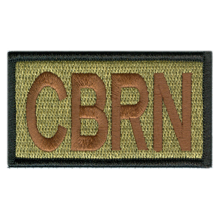 [Legacy] Embroidered Duty Identifier Tab - CBRN - OCP, Bagby + Black Border (w/ Hook Back)