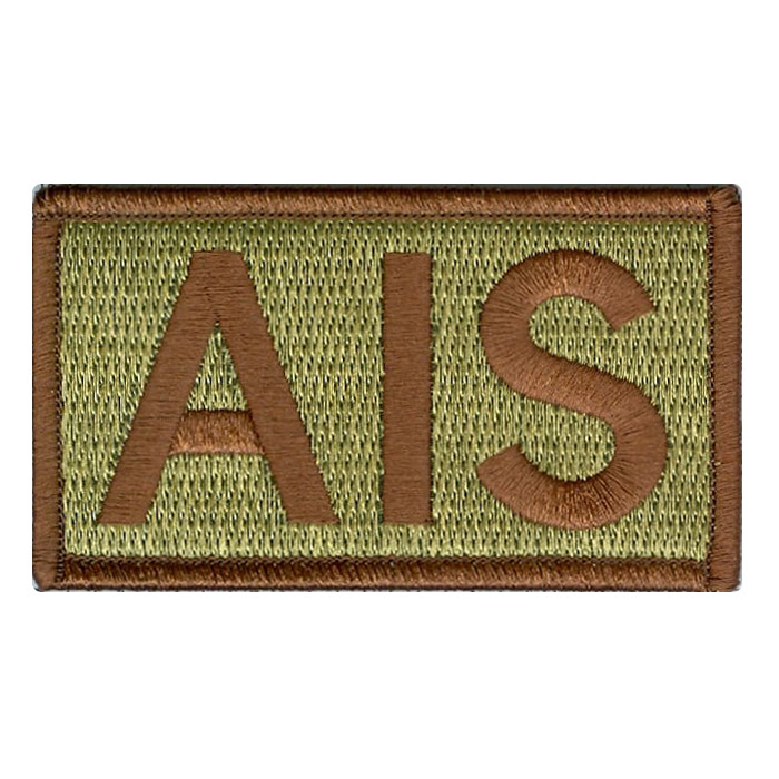 Embroidered Duty Identifier Tab - AIS - OCP, Bagby + Spice Brown Border (w/ Hook Back)