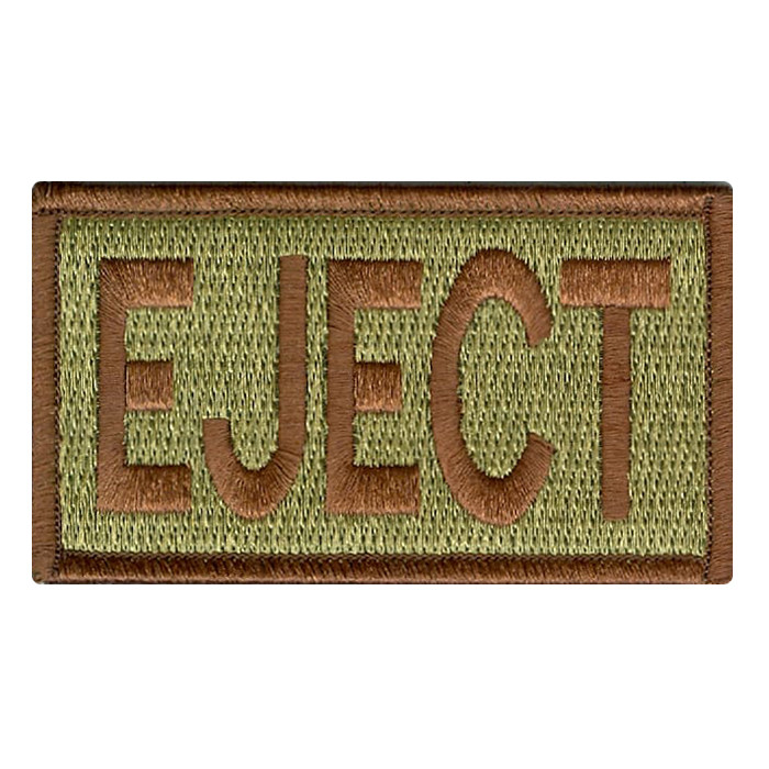 Embroidered Duty Identifier Tab - EJECT - OCP, Bagby + Spice Brown Border (w/ Hook Back)