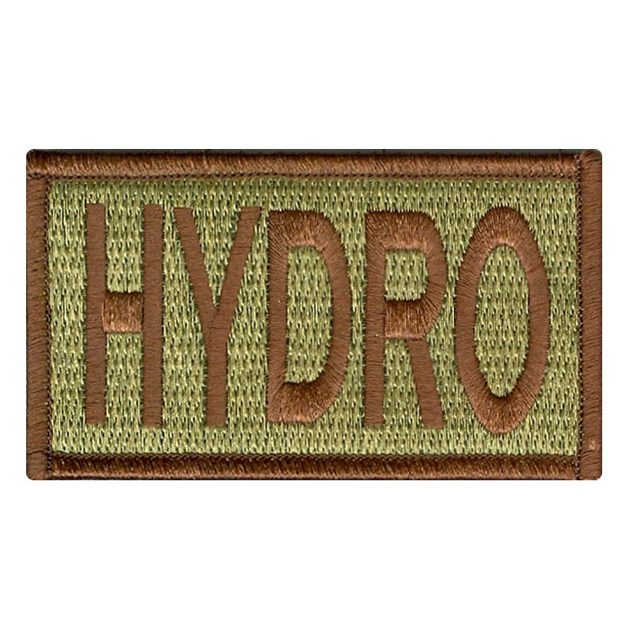 Embroidered Duty Identifier Tab - HYDRO - OCP, Bagby + Spice Brown Border (w/ Hook Back)