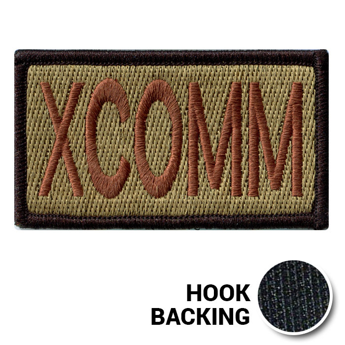 [Legacy] Embroidered Duty Identifier Tab - XCOMM - OCP, Bagby + Black Border (w/ Hook Back)