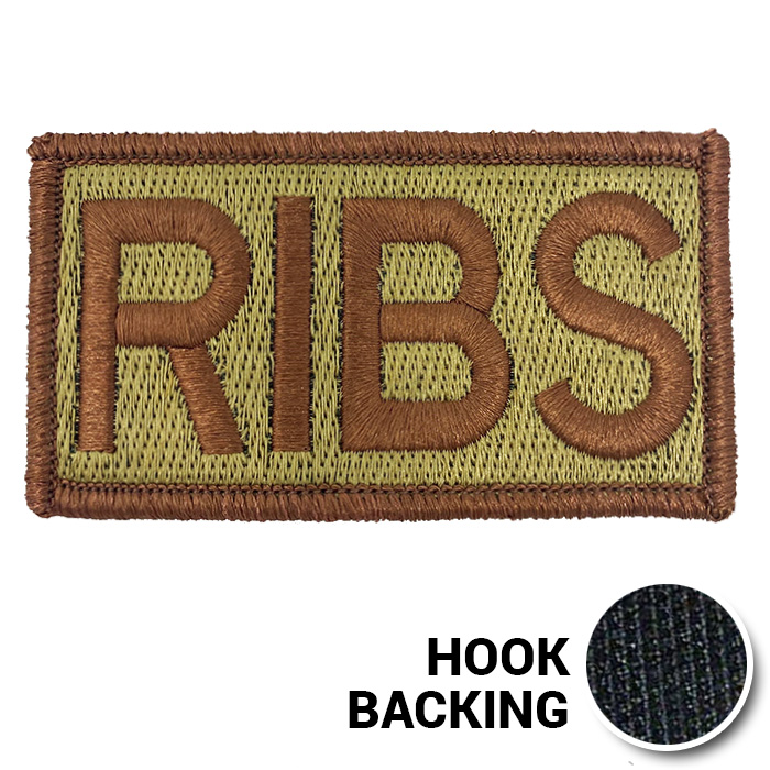 [Legacy] Embroidered Duty Identifier Tab - RIBS - OCP, Bagby + Spice Brown Border (w/ Hook Back)