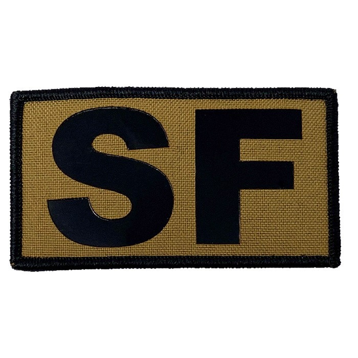 IR Duty Identifier Tab - SF - Coyote + Black Border  (w/ Hook Back)