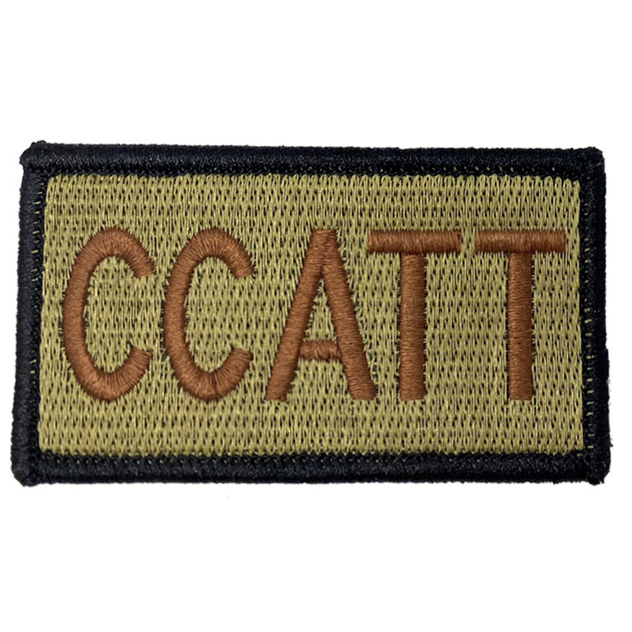 [Legacy] Embroidered Duty Identifier Tab - CCATT - OCP, Bagby + Black Border (w/ Hook Back)