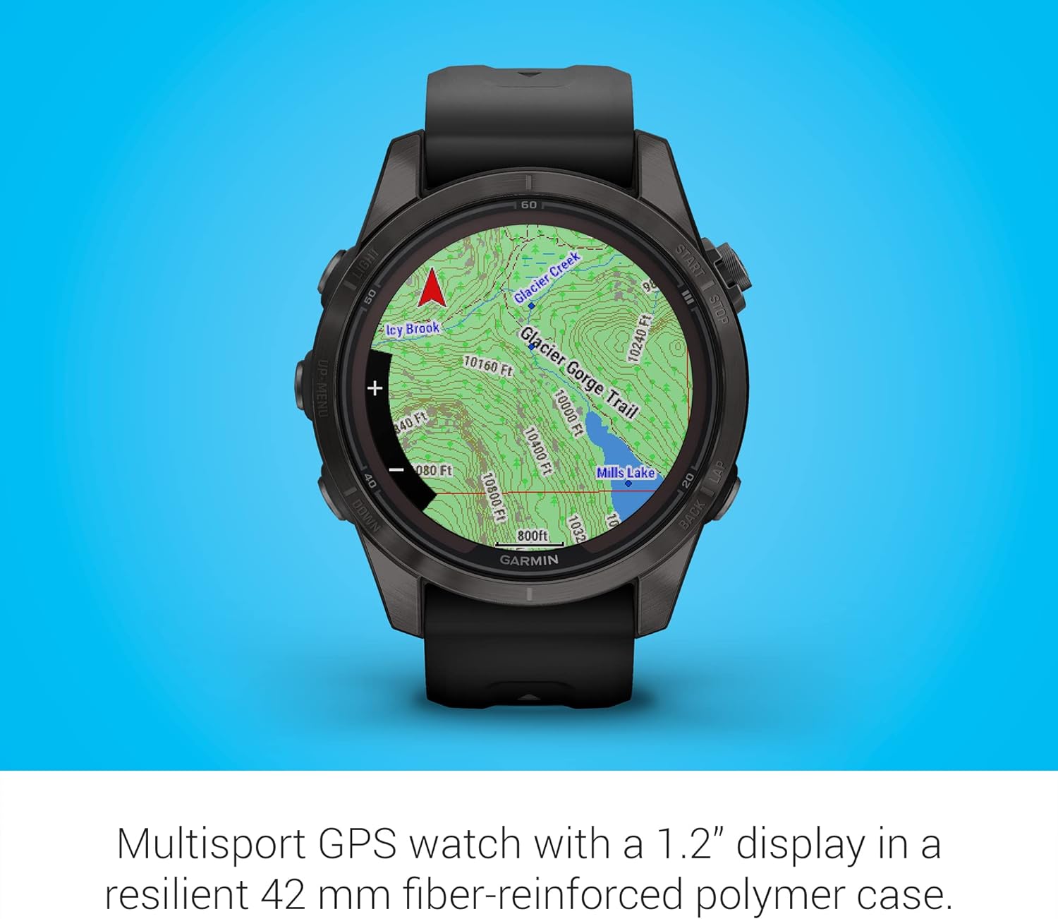 Garmin fēnix® 7s Pro – Sapphire Solar Edition- Carbon Gray DLC Titanium with Black Band