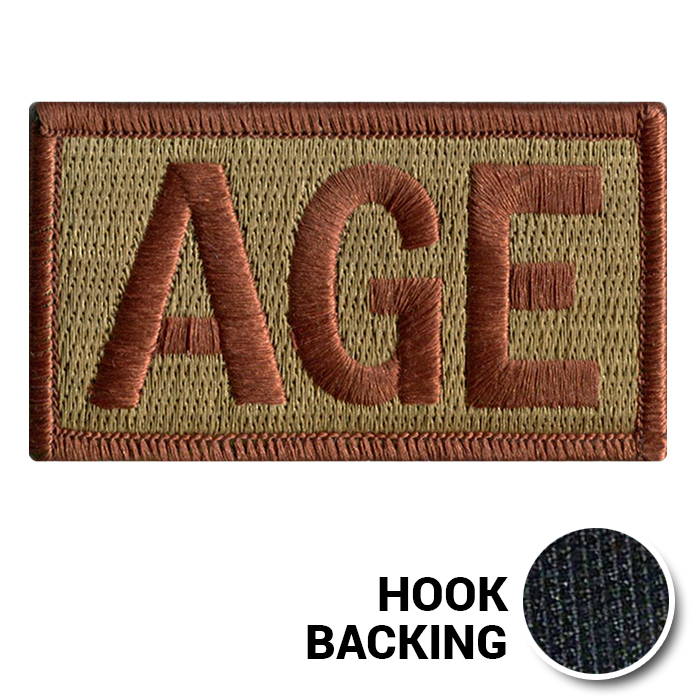 Embroidered Duty Identifier Tab - AGE - OCP, Bagby + Spice Brown
