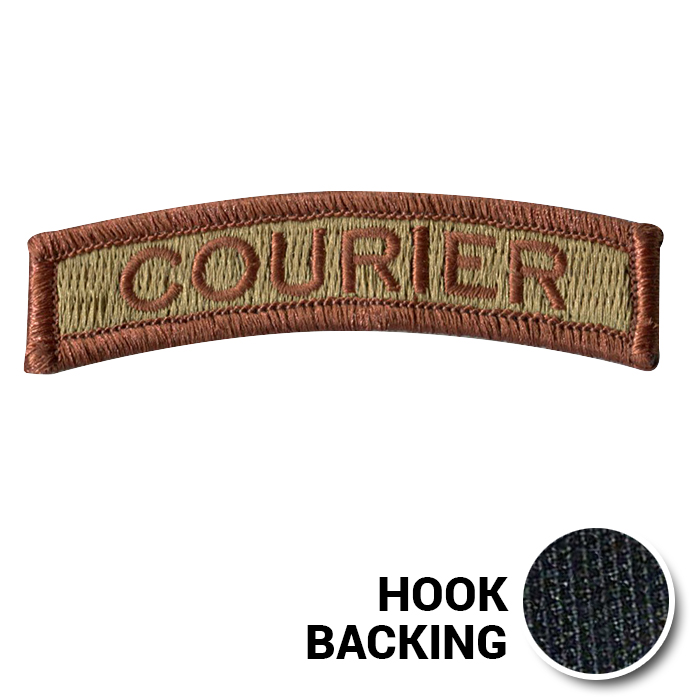 Embroidered Tab Patch - Courier - OCP, Bagby + Spice Brown Border