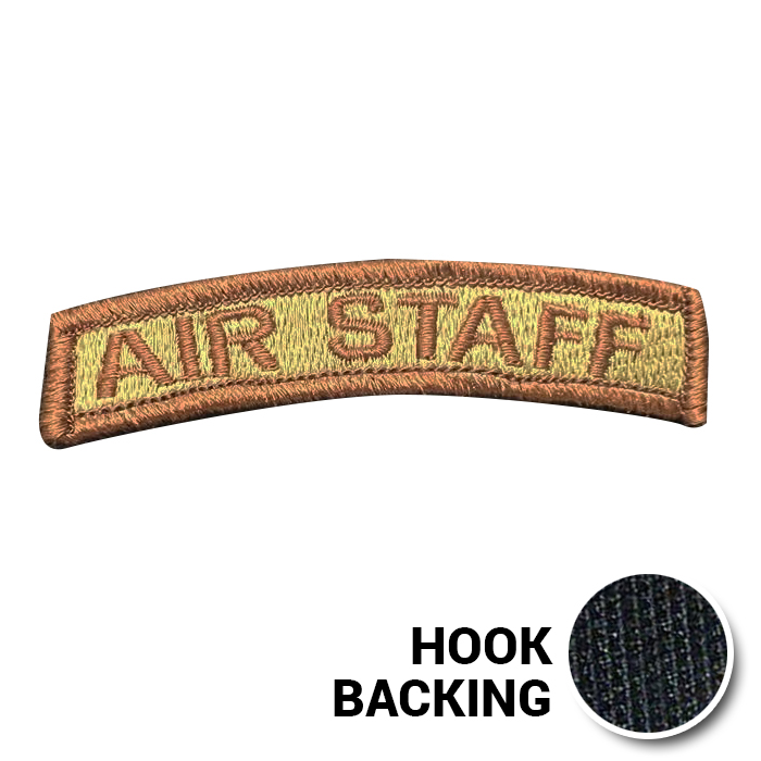 Embroidered Tab Patch - Air Staff - OCP, Bagby + Spice Brown Border