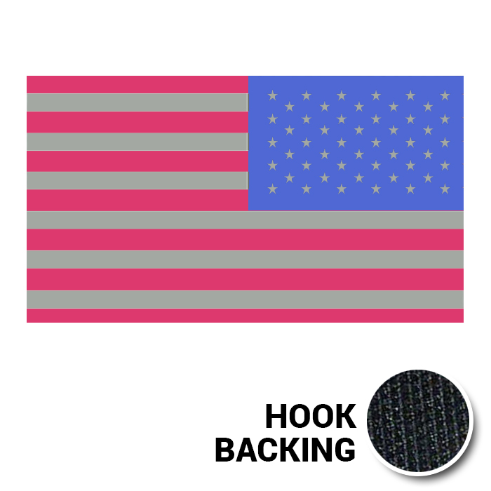 Full Color IR American flag patch with hook backing
