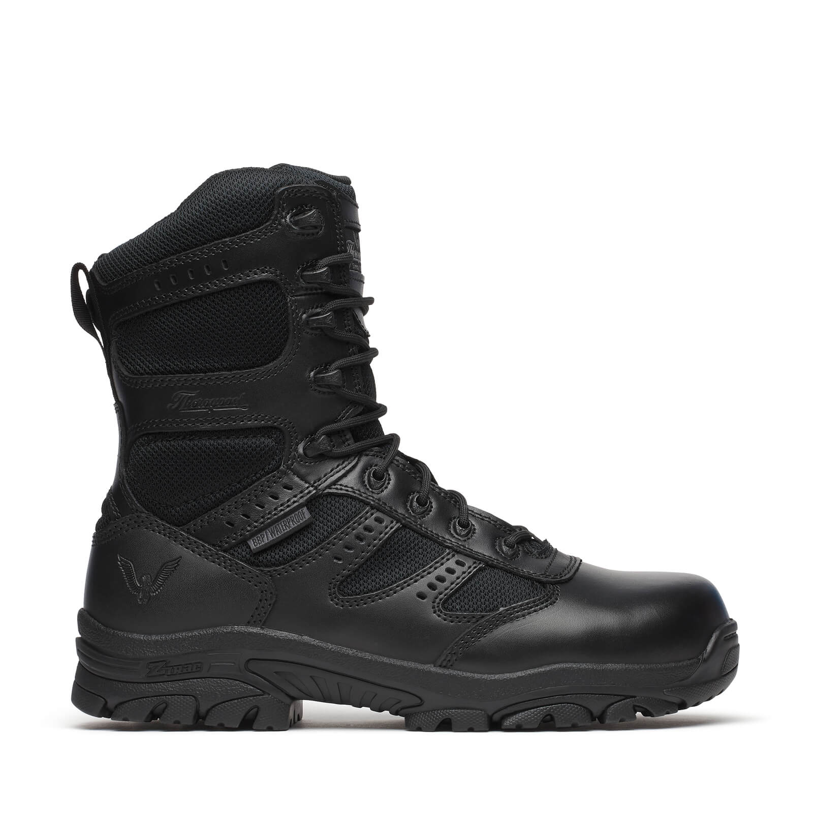 Thorogood THE DEUCE Series 8" Waterproof  Composite Safety Toe Tactical Side-zip Boot - Black