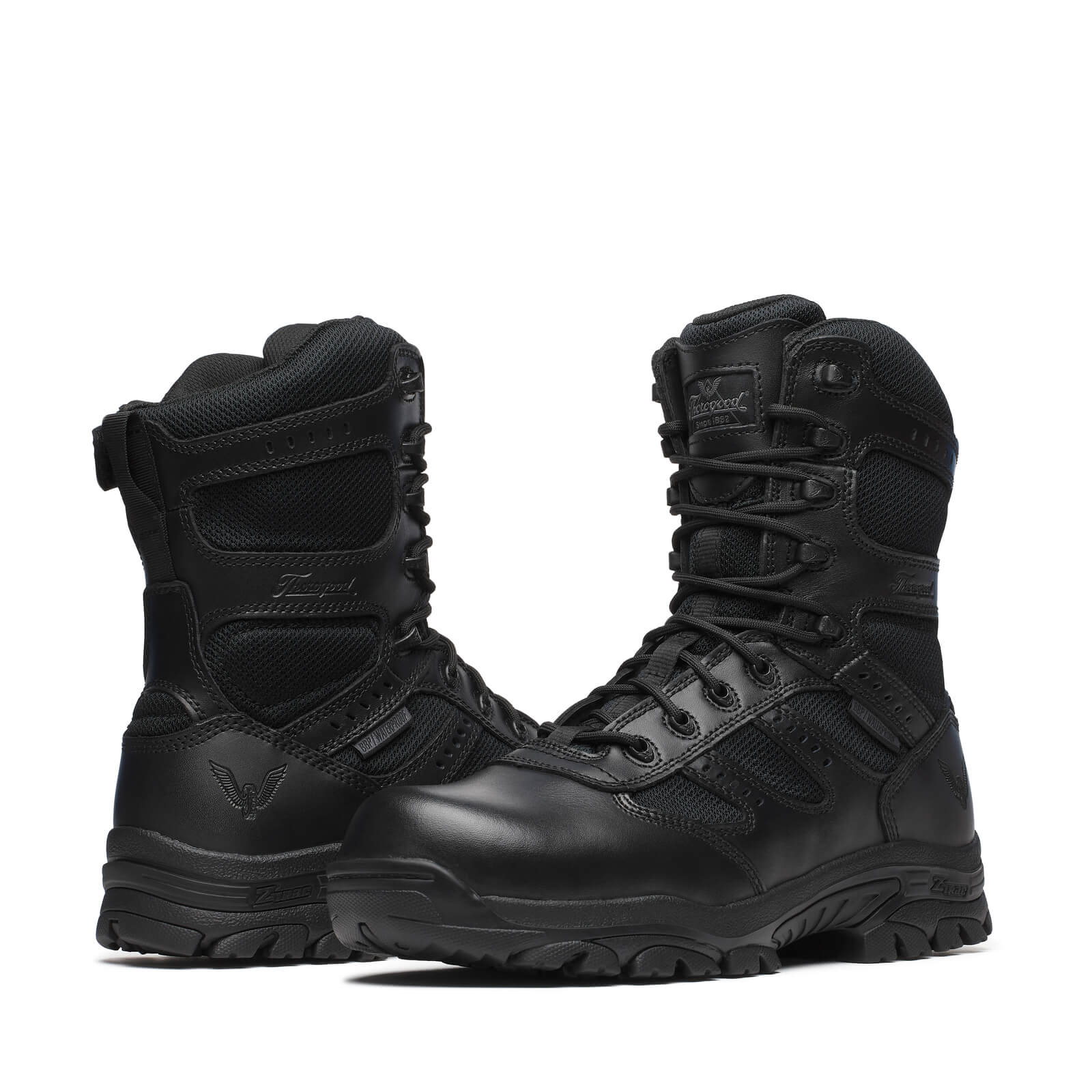 Thorogood THE DEUCE Series 8" Waterproof  Composite Safety Toe Tactical Side-zip Boot - Black