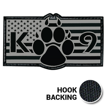 U.S.A. Flag PVC Embroidery Velcro Patch - Black & Grey - Pet