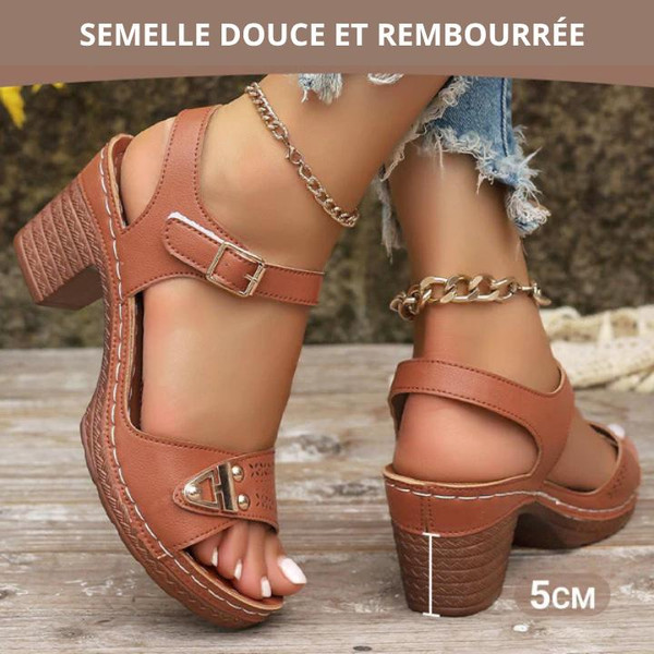 Sandales Talon Carré à Boucle Sandales Talon Carré à Boucle zaxx