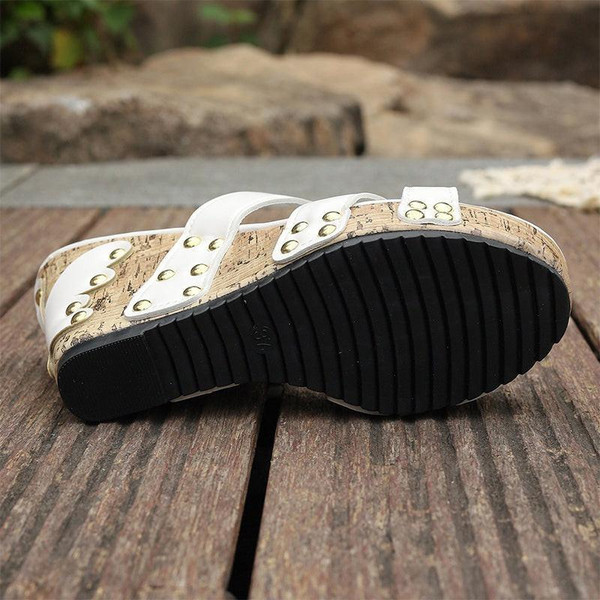 Sandales Confortables à Talon Compensé et Plateau Sandales Confortables à Talon Compensé et Plateau zaxx