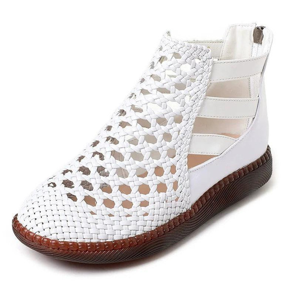 Bottines Sandales Cléopâtre - Confort et Élégance (Cuir Véritable) zaxx