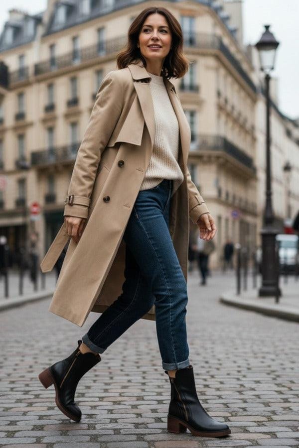 Bottines en Cuir à Talon Confort, Élégantes et Intemporelles – Garciel™ Bottines en Cuir à Talon Confort, Élégantes et Intemporelles – Garciel™ zaxx