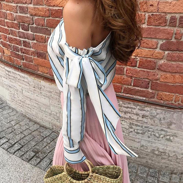 Blouse One Shoulder a Rayures zaxx