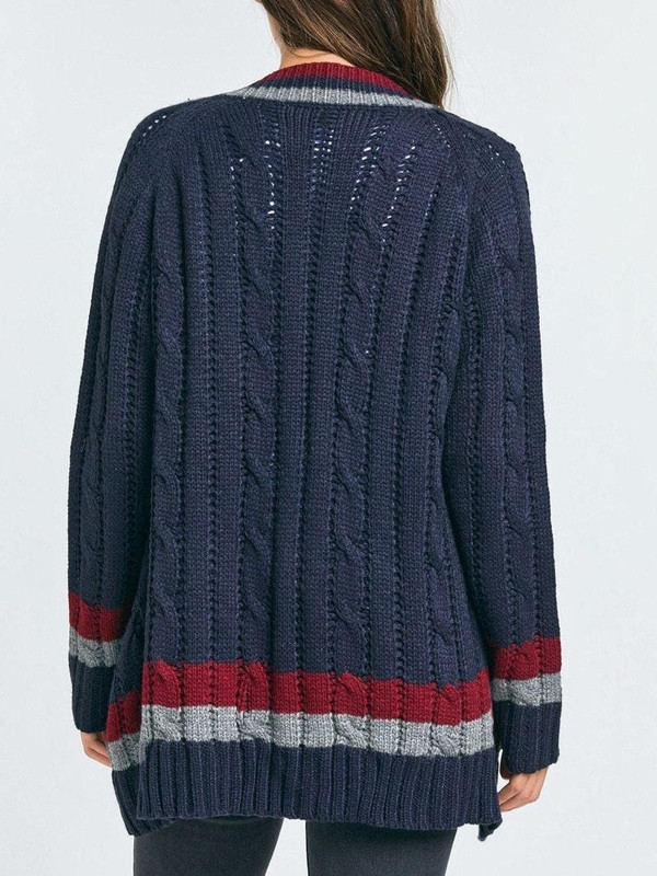 Cardigan Mi-long a Rayures zaxx