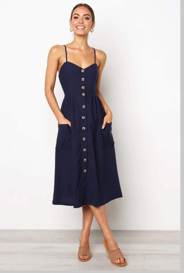 Robe Midi Boutonnee zaxx