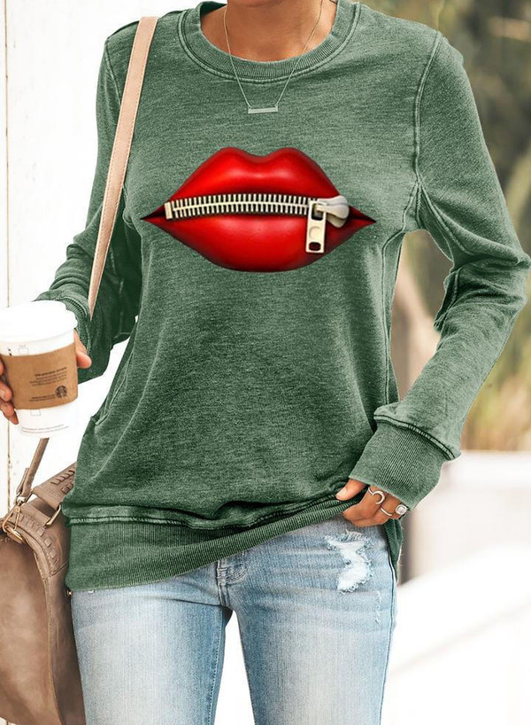 Sweat a Manches Longues RED LIPS zaxx