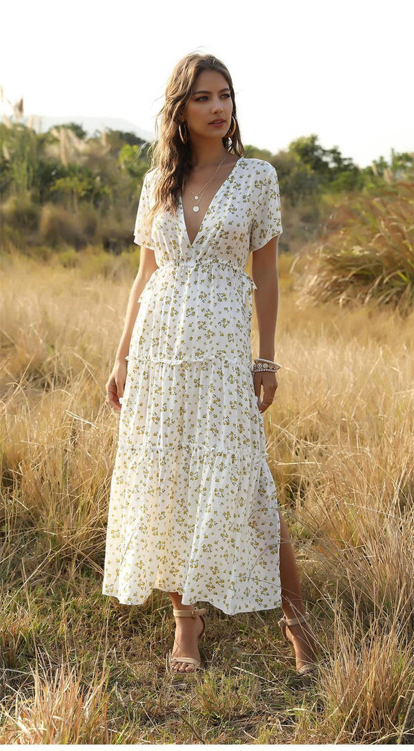 Robe Boho a Col en V Plongeant zaxx