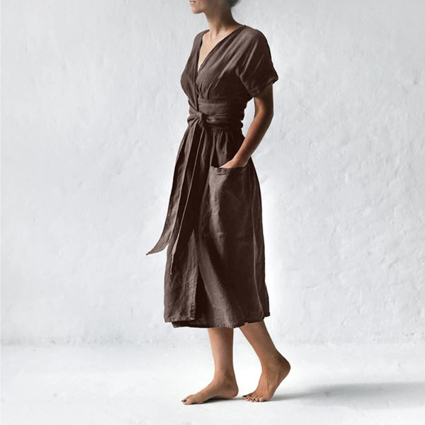 Robe Mi-Longue Elegante Nouee Robe Mi-Longue Elegante Nouee zaxx