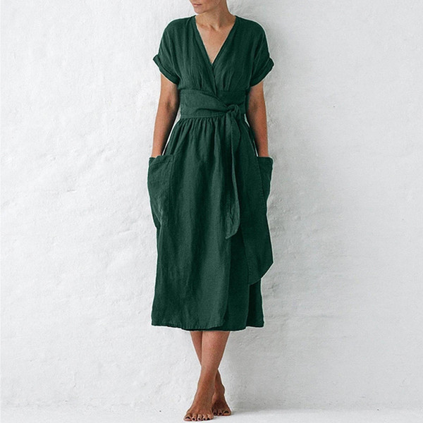 Robe Mi-Longue Elegante Nouee Robe Mi-Longue Elegante Nouee zaxx