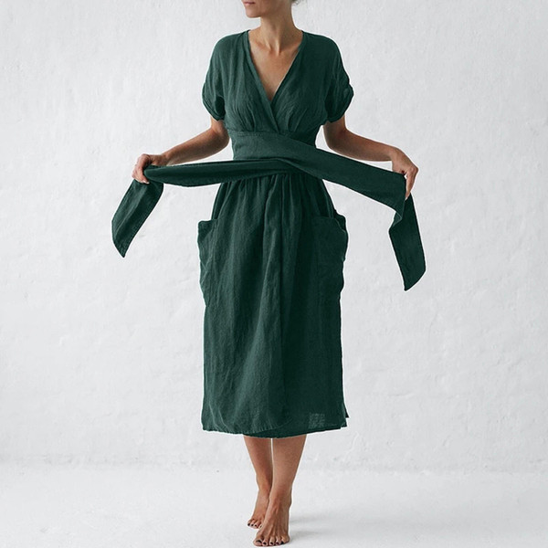 Robe Mi-Longue Elegante Nouee Robe Mi-Longue Elegante Nouee zaxx