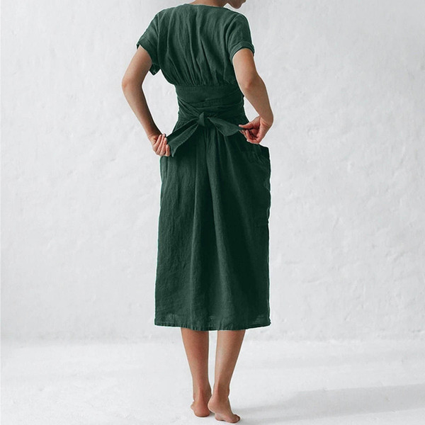 Robe Mi-Longue Elegante Nouee Robe Mi-Longue Elegante Nouee zaxx