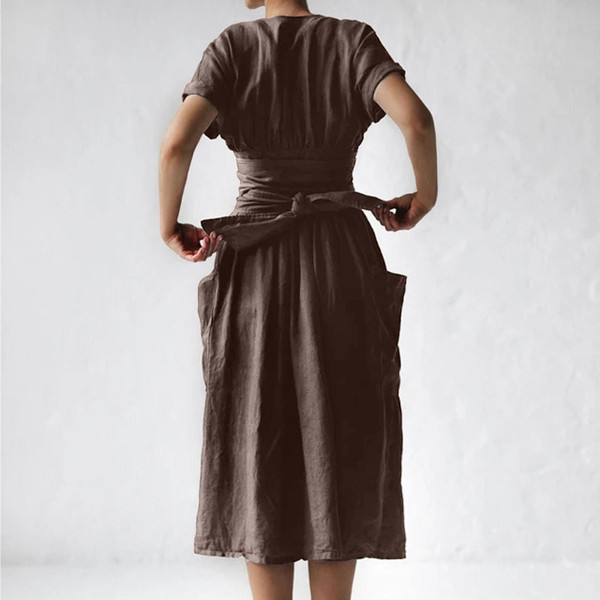 Robe Mi-Longue Elegante Nouee Robe Mi-Longue Elegante Nouee zaxx