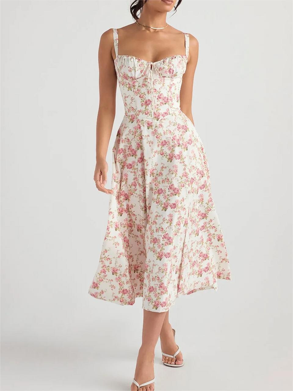 Robe à Bretelles Mi-longue Rouge NAF NAF - Taille L - En Viscose - Occasion Très Bon état
