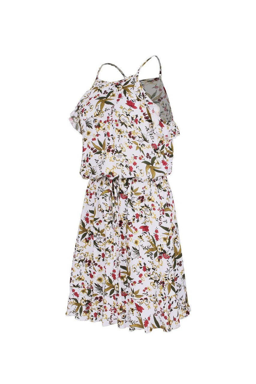 Robe Femme Robe D'Été À Manches Courtes Et Col Rond Avec Poche Imprimée Jaune Jaune