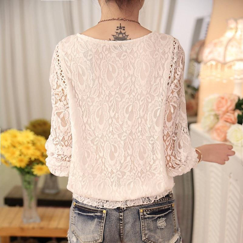 Chemisier Dirndl Femme En Dentelle - Blouse Bavaroise Manches Courtes Blanc Pour Oktoberfest - Tissu Élastique Et Confortable - 7