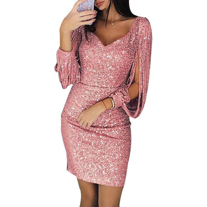 Robe Save The Queen à Paillettes - Taille S Marron | Robe De Soirée Neuve Avec Étiquettes