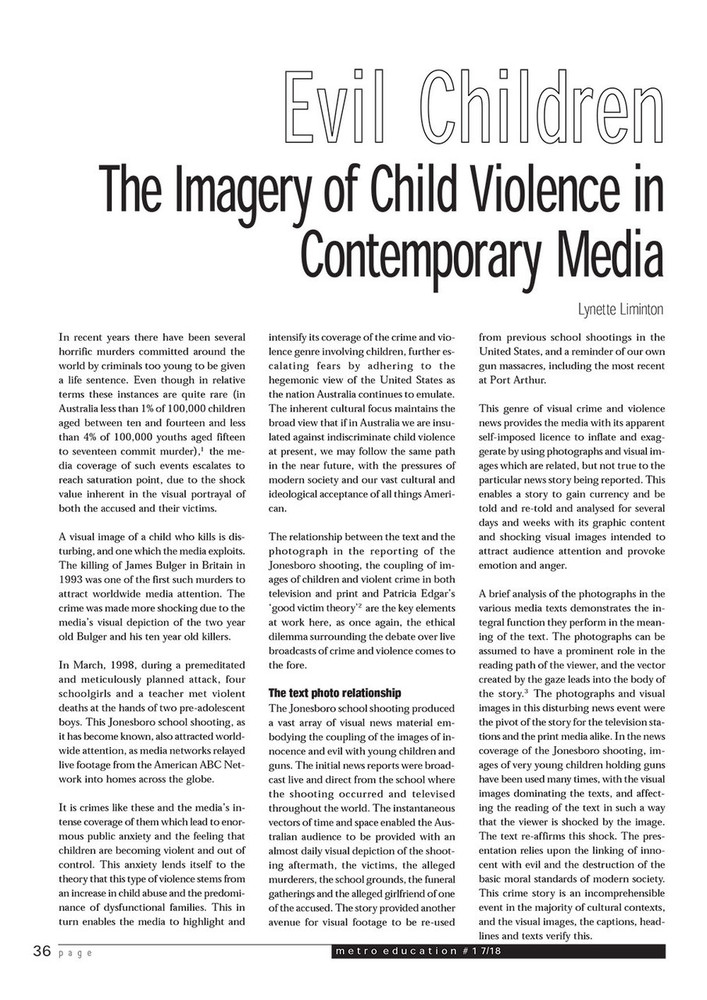 violence in the media and children