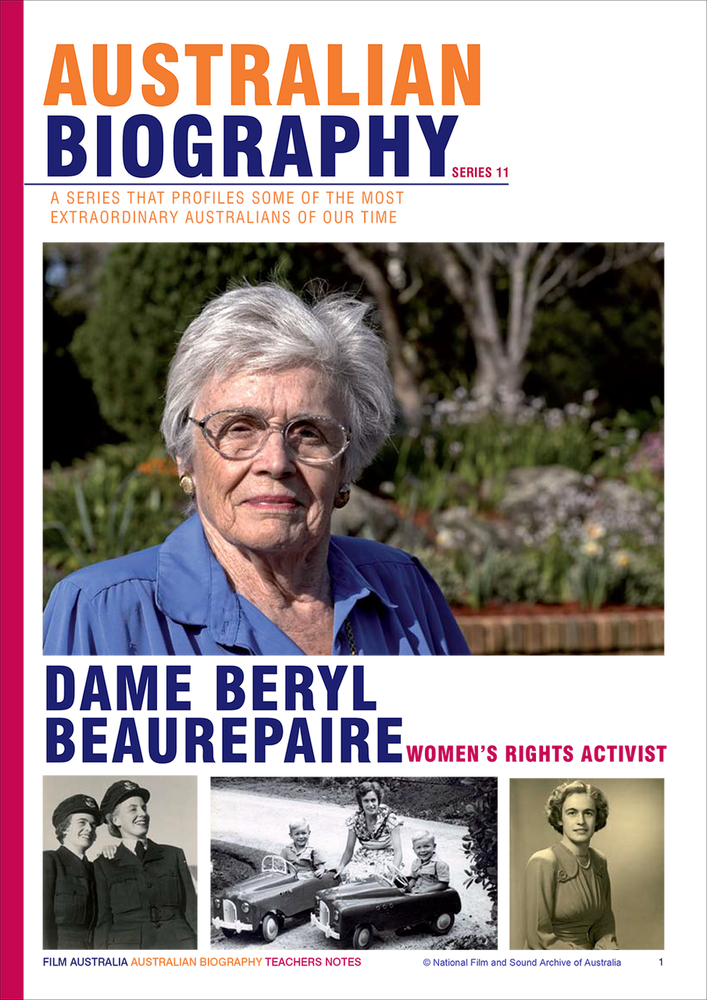 Australian Biography Series - Beryl Beaurepaire (Study Guide) - The ...