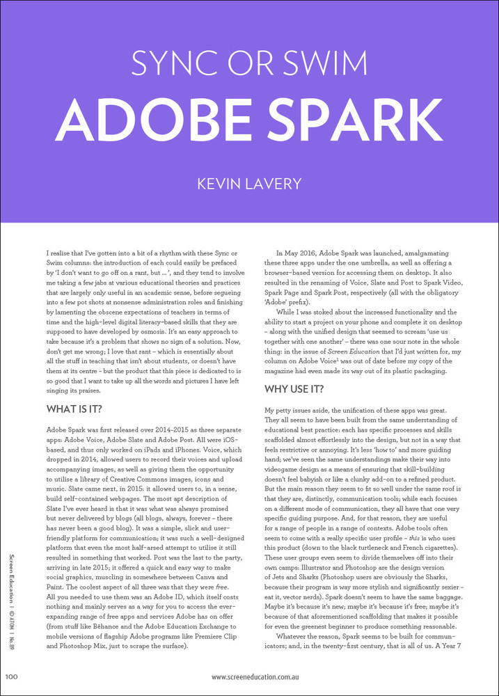Sync Or Swim Adobe Spark The Education Shop
